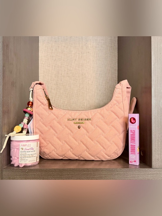 Handbags - $328.00- Kurt Geiger Pink Denim Shoulder Bag Aminnah Bundle